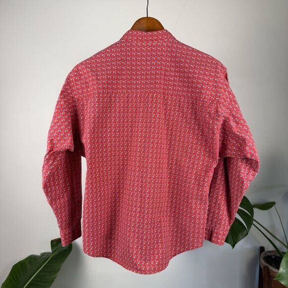 Vintage 80s 90s Red Paisley Print Button Up | Western Cowboy Shirt - Picture 10 of 12